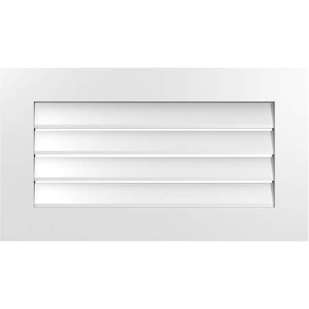 Ekena Millwork Vertical Surface Mount PVC Gable Vent: Functional, w/ 3-1/2"W x 1"P Standard Frame, 32"W x 18"H GVPVE32X1801SF